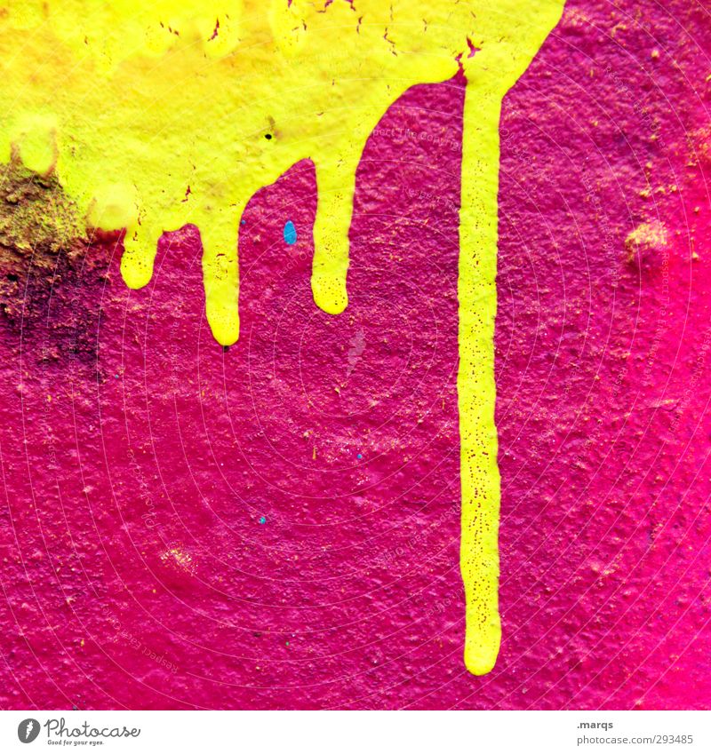 solvent Lifestyle Style Design Painter Wall (barrier) Wall (building) Graffiti Illuminate Cool (slang) Fluid Hip & trendy Uniqueness Retro Crazy Yellow Pink