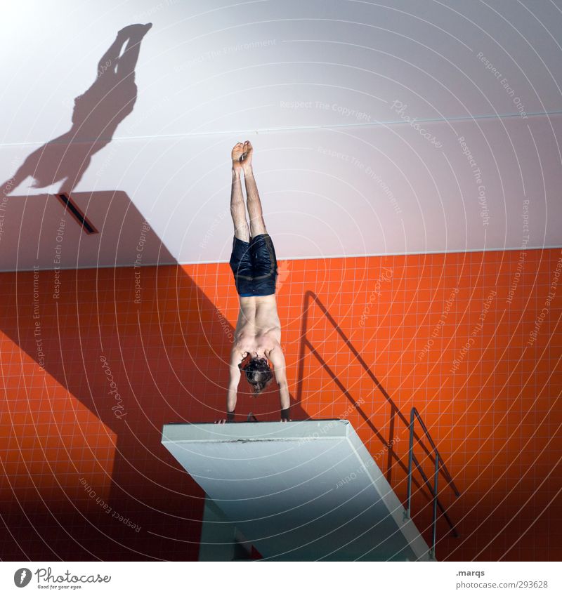 On the Abyss Lifestyle Style Athletic Fitness Sports Sports Training Aquatics Sportsperson Acrobatic Handstand Starting block (swimming) Springboard