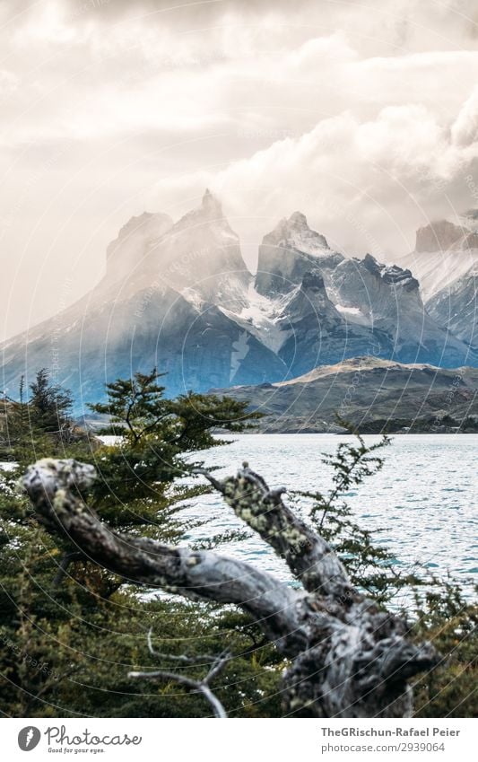 Cerro Paine Grande Environment Nature Landscape Blue Brown Black Silver White Chile Patagonia Mountain Torres del Paine NP Impressive Dramatic Discover Lake