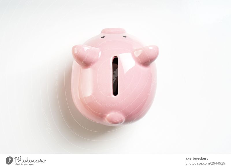 Piggy bank from above Financial Industry Business Money Pink Money box Bird's-eye view Save pay interest Financial Crisis Foresight Symbols and metaphors Swine