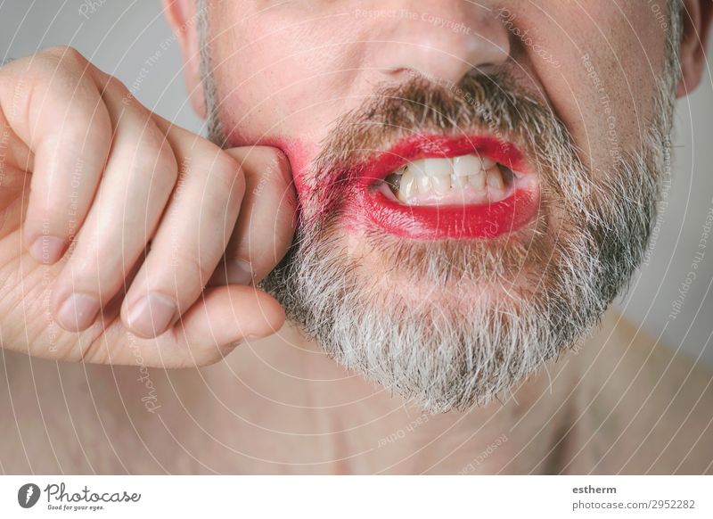 man wearing lipstick