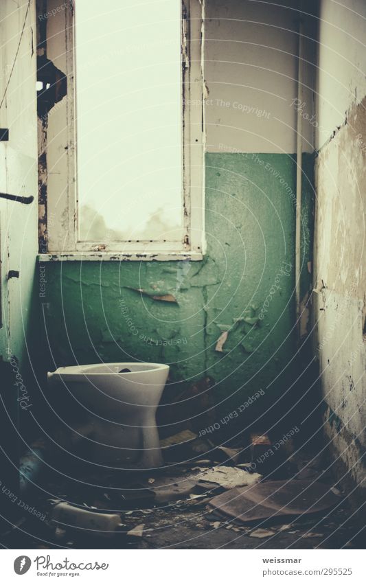 quiet place Small Town Outskirts Deserted House (Residential Structure) Manmade structures Building Window Toilet Old Dirty Historic Moody Loneliness