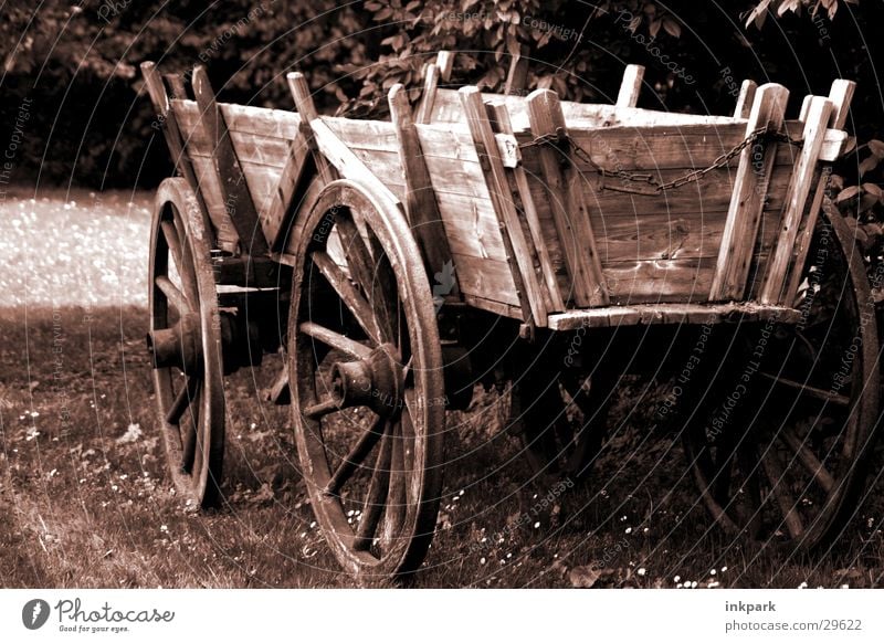 From ancient times Wood Carriage Cart Meadow Spokes Old Trolley