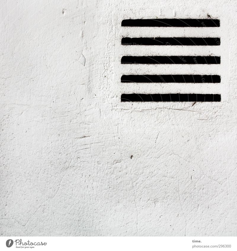 Bricklayer Zen Wall (barrier) Wall (building) Vent slot Ventilation shaft Slit Esthetic Sharp-edged Simple Firm Dry Black White Design Serene Contentment