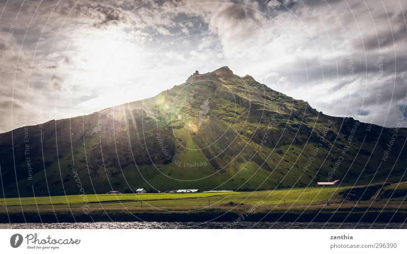 sunray Landscape Clouds Sun Sunlight Summer Beautiful weather Mountain Peak Moody Spring fever Beginning Energy Relaxation Peace Hope Horizon Idyll Climate