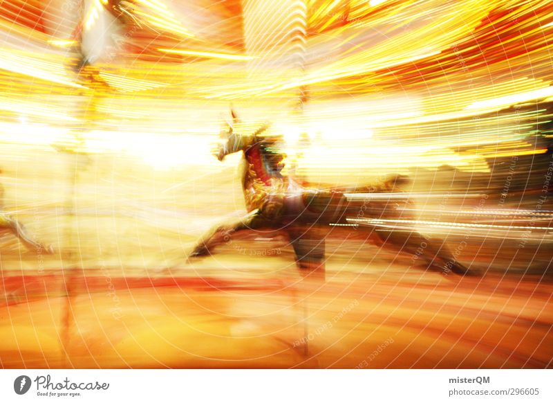 manège. Lifestyle Art Esthetic Carousel Hobbyhorse Fairs & Carnivals Joy Horse Light Sea of light Speed Speed rush Rotate Movement Blur Child Childhood memory