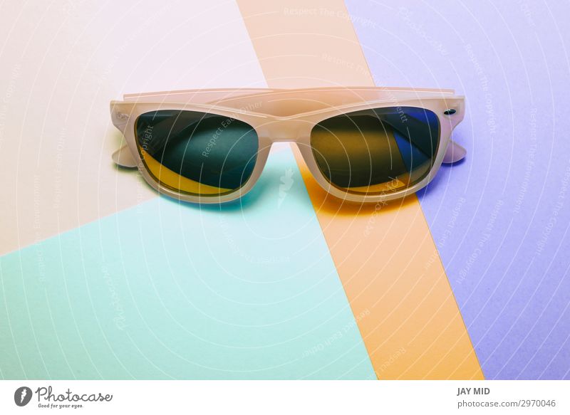 sunglasses on pastel multicolor trendy background Style Design Joy Relaxation Summer Sun Beach Art Fashion Accessory Eyeglasses Sunglasses Plastic Bright