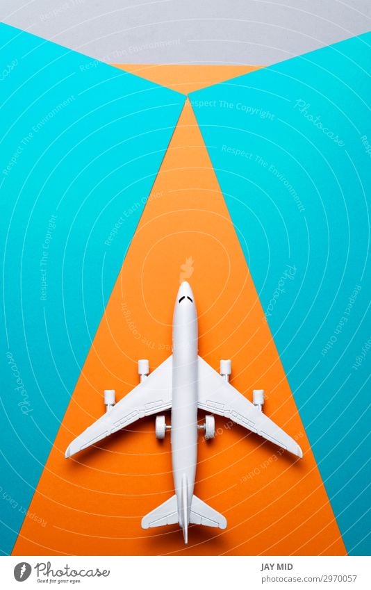 jet airplane travel concept, minimal art, colorful background Design Life Vacation & Travel Tourism Trip Adventure Freedom Summer Summer vacation Business Art