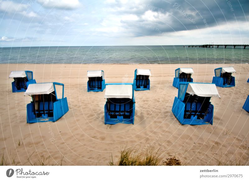 Beach chairs at the beach Vacation & Travel Island Coast Mecklenburg-Western Pomerania Ocean good for the monk Nature Baltic Sea Baltic island