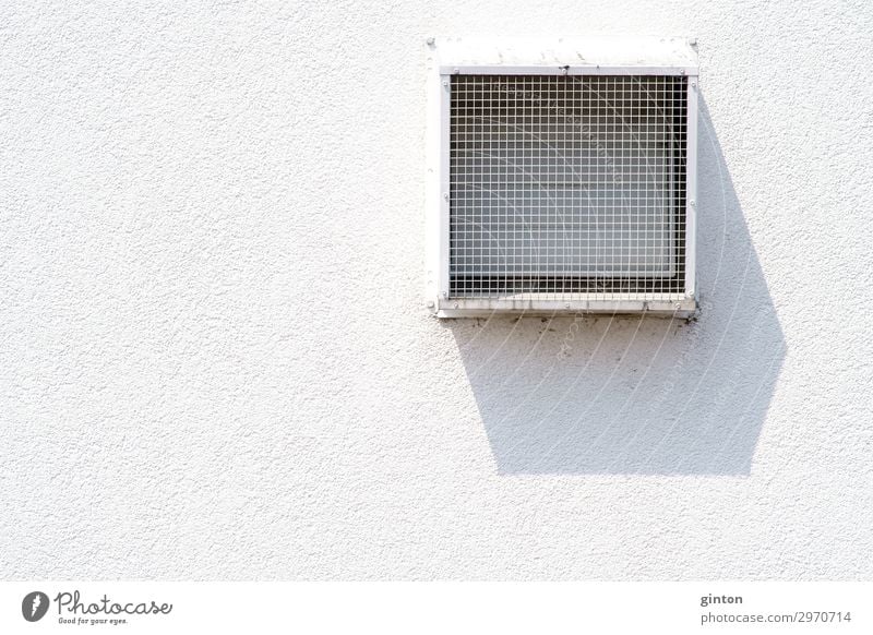 Ventilation grille casts shadows House (Residential Structure) Architecture Facade Sharp-edged Simple White Symmetry ventilation grille facade detail Square