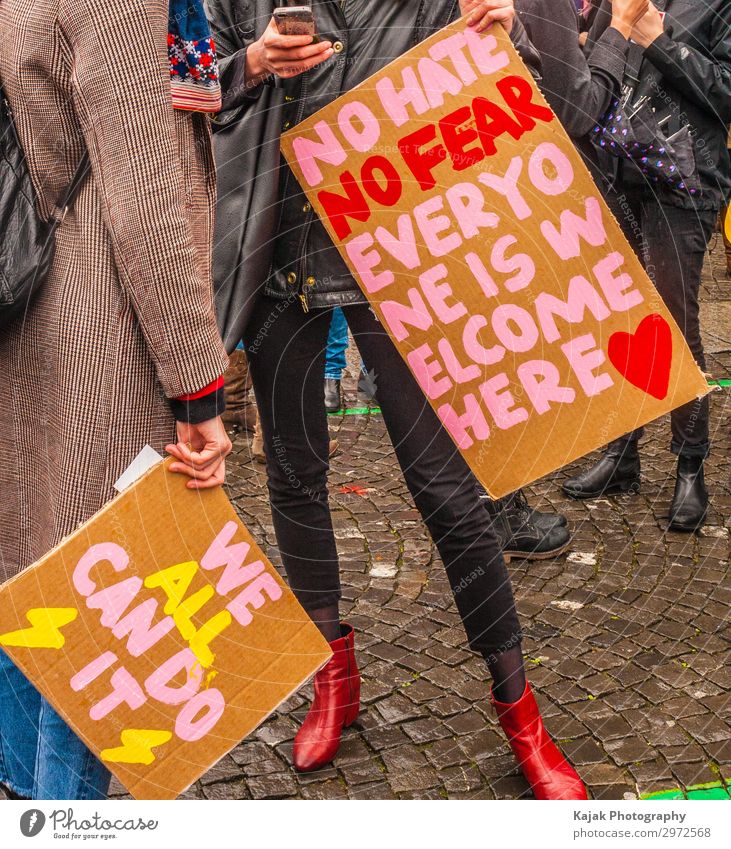 feminism Human being Woman Adults To talk Communicate Feminine Emotions Power Solidarity Politics and state Protest Attachment Colour photo Exterior shot Day