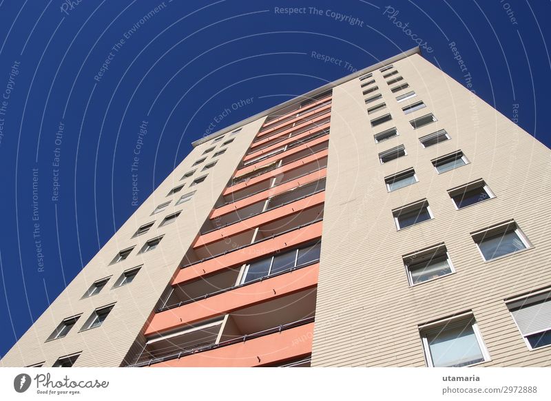 Block of flats in the suburbia. Spring Winter Beautiful weather Town Outskirts House (Residential Structure) High-rise Manmade structures Architecture Facade