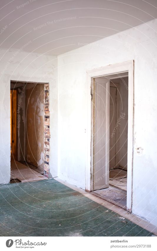 Two door frames Old building Period apartment Construction site Wall (barrier) Room Interior design Redecorate Modernization Redevelop Door Doorframe