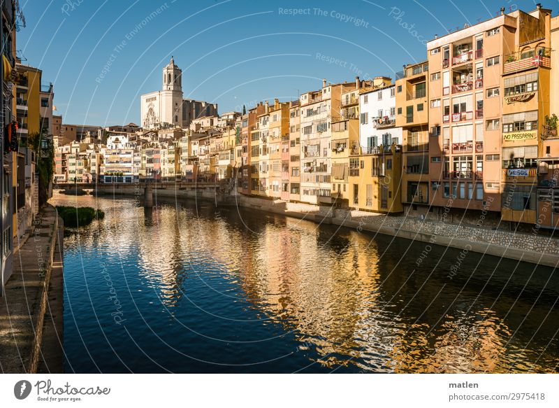 City on the river Town Old town Deserted House (Residential Structure) Church Dome Bridge Building Architecture Wall (barrier) Wall (building) Facade Balcony
