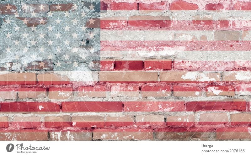 United States flag with brick texture Freedom Feasts & Celebrations Monument Stripe Flag Blue Red Honor Colour Independence July USA American Blank Elections