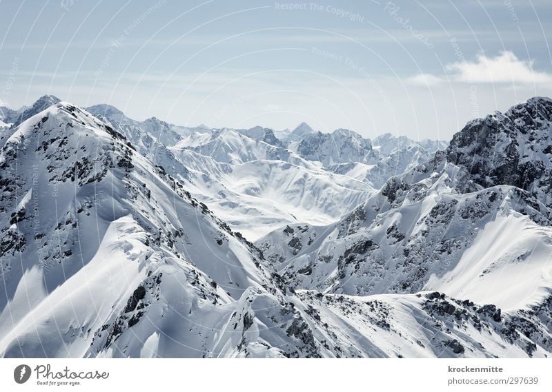 calling mountains Environment Nature Landscape Sky Clouds Horizon Snow Rock Alps Mountain Peak Snowcapped peak Hiking Blue Switzerland Mountaineering Slope