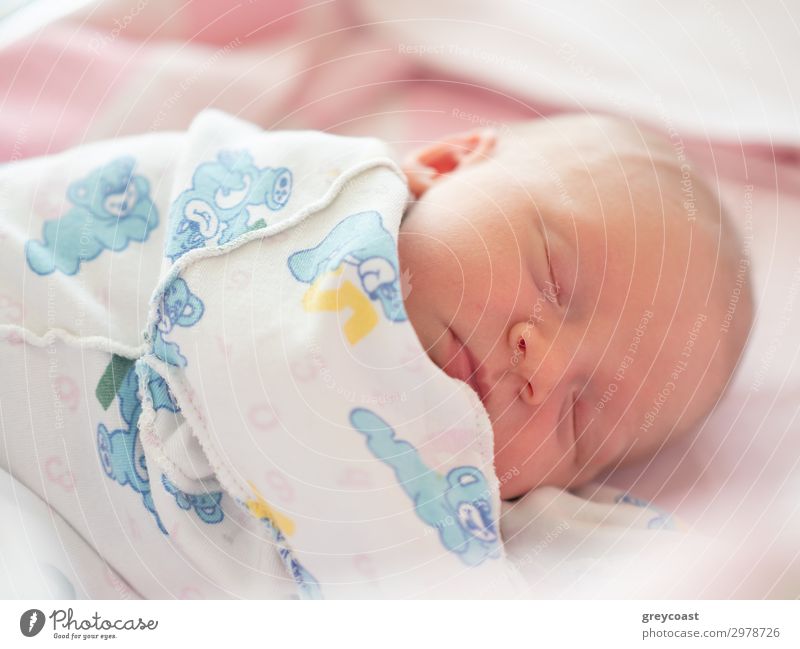 Close-up portrait of sleeping newborn baby in undershirt Face Calm Child Baby Boy (child) Sleep Dream Newborn asleep babyhood Daughter Son bed Sound girl