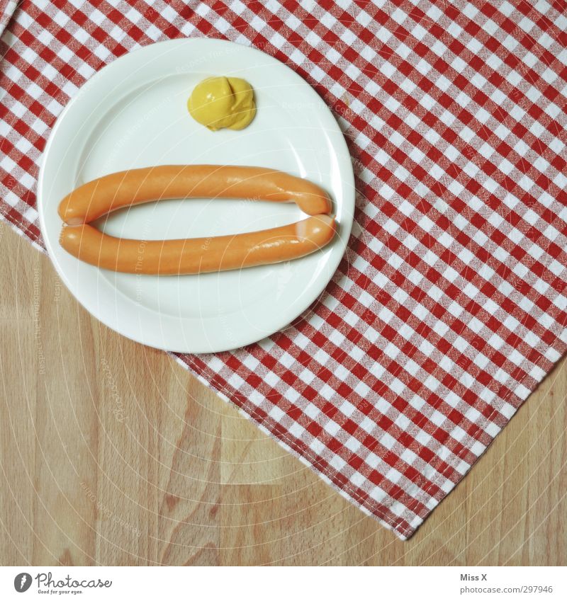 snack Food Sausage Nutrition Lunch Dinner Fast food Table Restaurant Feasts & Celebrations Oktoberfest Delicious Small sausage Mustard Plate Tablecloth