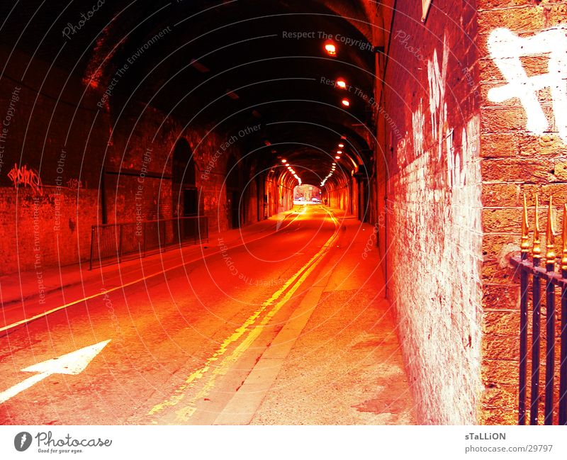 tunnel vision Tunnel London Red Empty Transport Arrow Street Orange