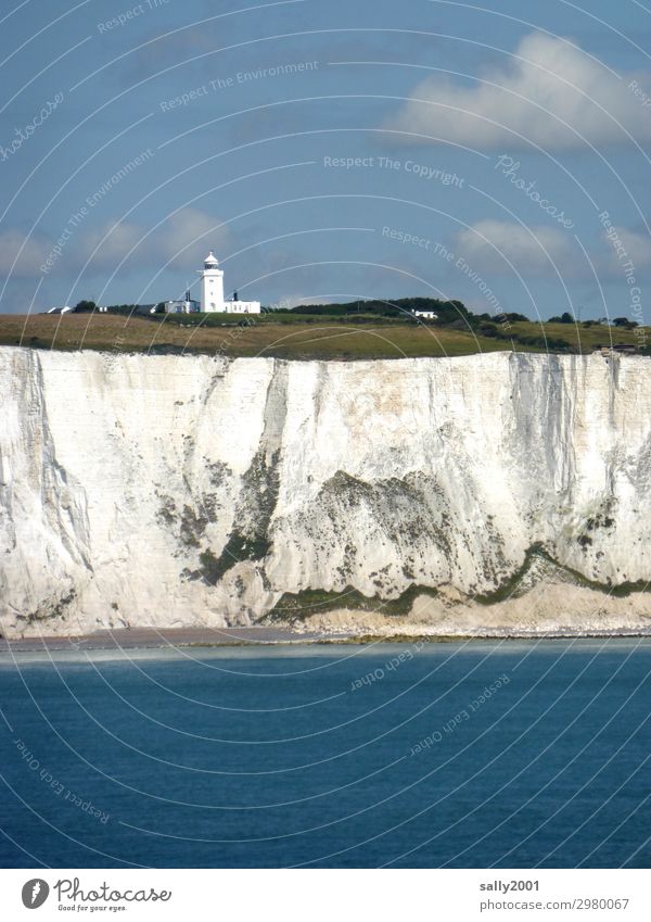 the white cliffs... White South Foreland Lighthouse Chalk Dover England Kent Great Britain English Channel Landscape Beautiful weather Blue sky Coast