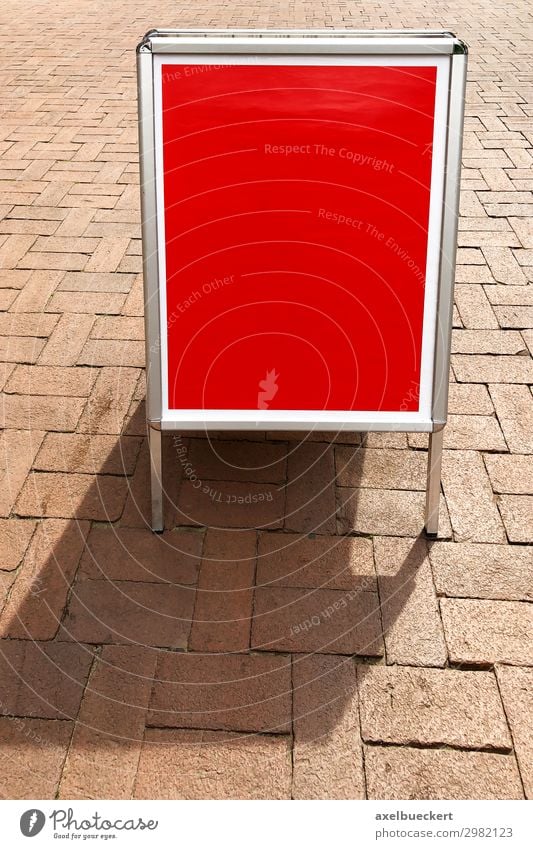 empty customer stoppers or poster stands with free text space Trade Advertising Industry Signs and labeling Signage Warning sign Red Marketing