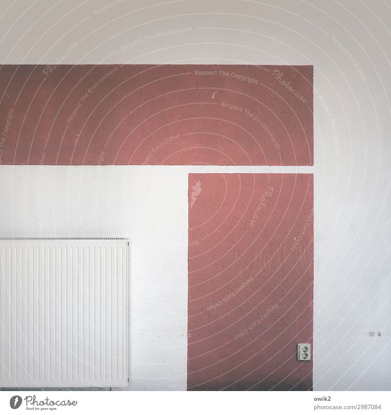 From the wallpaper to the wall Wall (barrier) Wall (building) Cuboid Colour field Socket Heater Metal Plastic Sharp-edged Simple Red White Colour photo