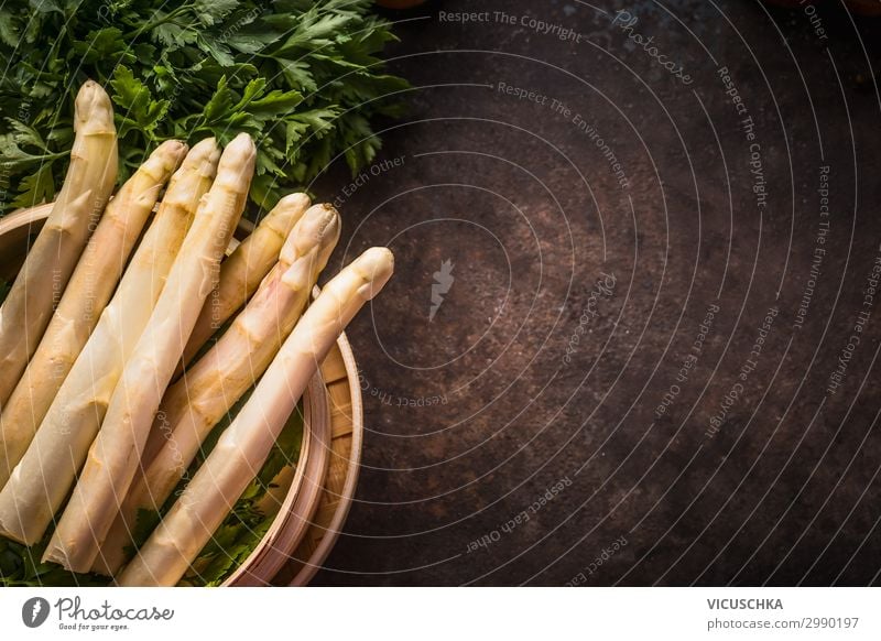 Fresh asparagus in the bamboo steamer Food Vegetable Nutrition Organic produce Vegetarian diet Diet Style Healthy Eating Table Restaurant Design Asparagus