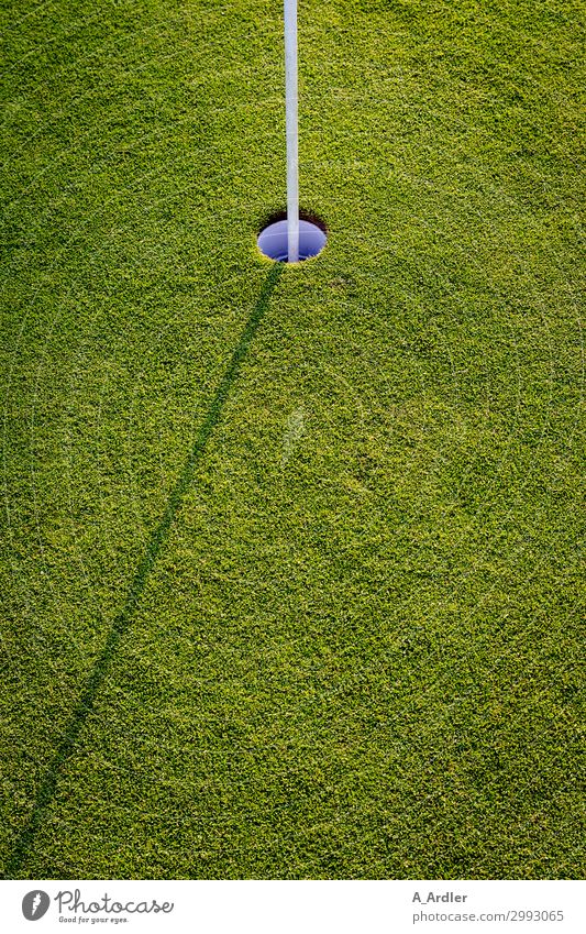 Golf - hole with shadow Lifestyle Luxury Joy Leisure and hobbies Playing Sports Fitness Sports Training Sporting event Golf course Study Nature Landscape Meadow