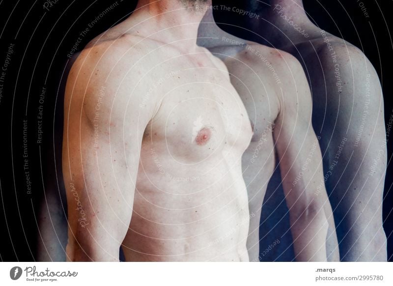 upper body Human being Masculine Man Adults Body Chest Arm 1 Stand Fitness Healthy Health care Double exposure Sportsperson Colour photo Interior shot