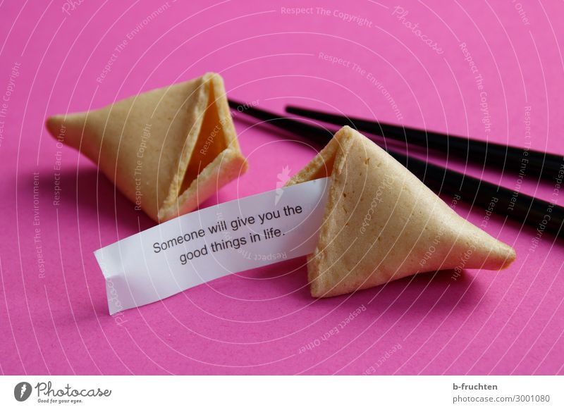 You fortune cookie, you! Food Candy Paper Sign Eating Friendliness Happiness Happy Pink Life Joie de vivre (Vitality) Ease Optimism Future Figure of speech