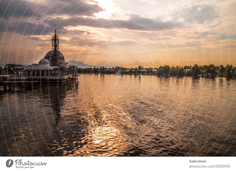 praying all over the world | corona thoughts especially Landscape Sunset beautifully Gorgeous Nature Dusk Back-light Sunlight River Colour photo Contrast Light