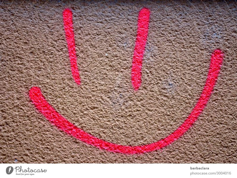 Smiley, that's what I'm talking about. Face Wall (barrier) Wall (building) Facade Sign Graffiti Line Smiling Laughter Happiness Funny Pink Emotions Moody Joy