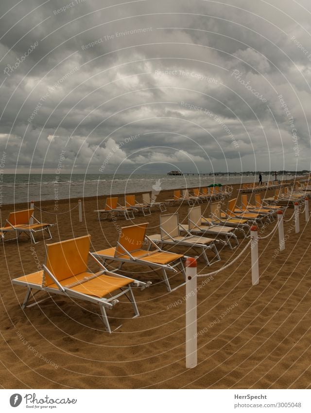 before the storm Lifestyle Vacation & Travel Tourism Summer vacation Sunbathing Beach Ocean Elements Sky Clouds Storm clouds Weather Bad weather Waves Coast
