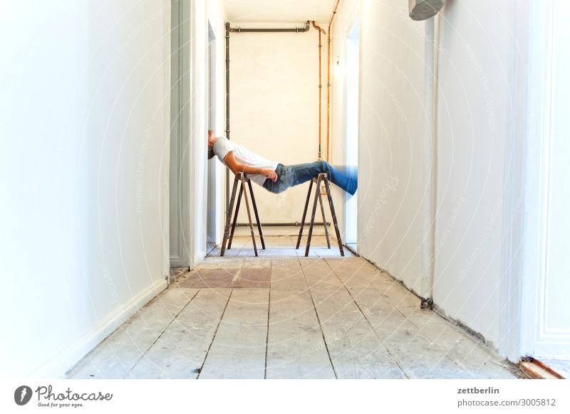 yoga Old building Period apartment Motion blur Hallway Wooden floor Man Wall (barrier) Human being Room Interior design Copy Space Stage play Blur