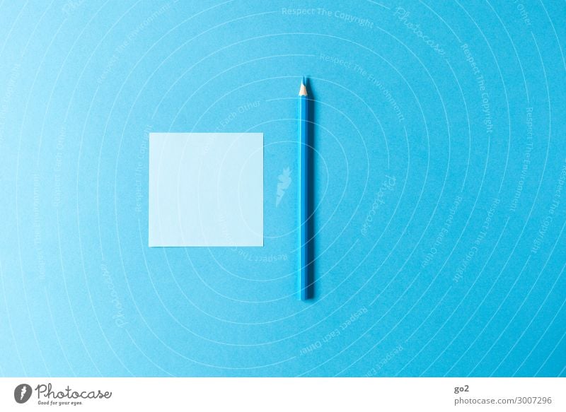 Blue note, blue pencil Leisure and hobbies Office Advertising Industry Stationery Paper Piece of paper Pen Draw Esthetic Simple Design Colour Inspiration