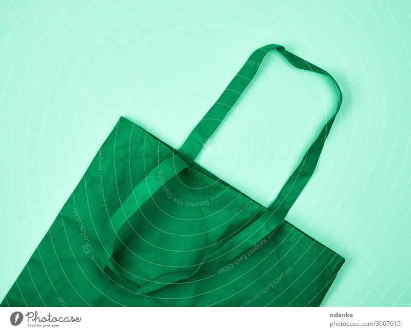 empty green ecological bag made of viscose Shopping Environment Container Cloth Strong Green handle tote Canvas textile Blank Customer reusable Handbag Storage