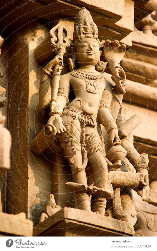 Stone Statue in Jain Temple, Khajuraho Craft (trade) Sculpture Architecture Manmade structures Historic Belief Religion and faith Sandstone Granite outer wall