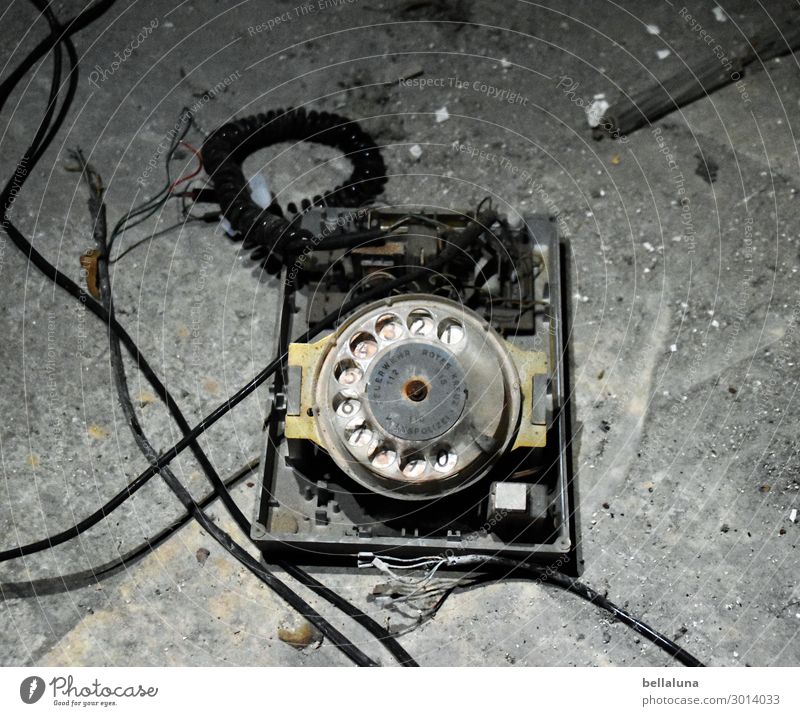 Wrong connection... Joy Happy Living or residing Work and employment Old Retro Trashy Rotary dial Technology Building rubble Dirty Broken Wire