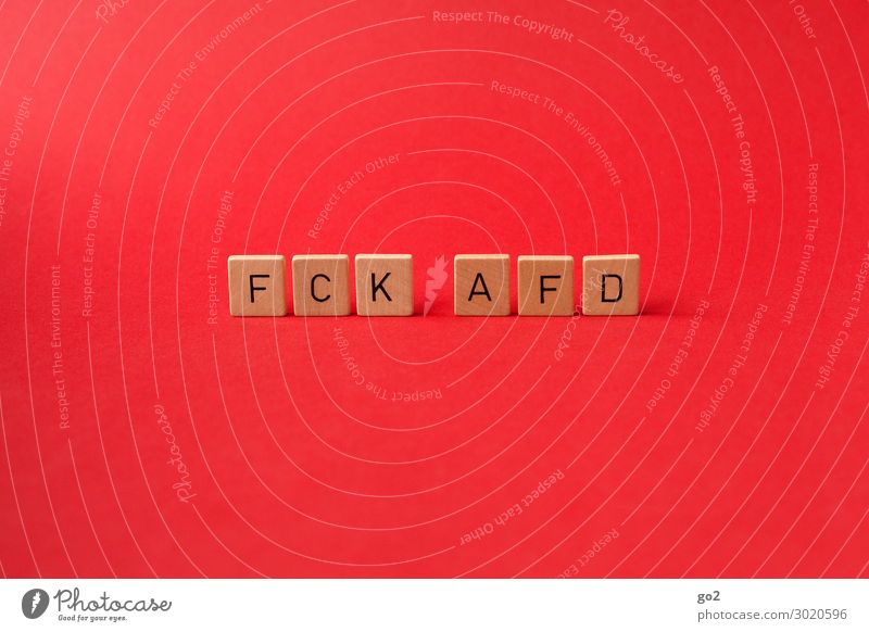FCK AFD Wood Characters Red Compassion Obedient Goodness Hospitality Altruism Humanity Solidarity Tolerant Threat Society Politics and state AfD