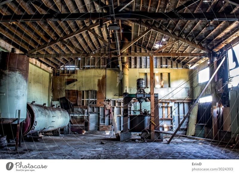Abandoned Cannery Warehouse Interior with Rusty Machines Work and employment Craftsperson Industry Machinery Building Old Cool (slang) Fresh Historic Uniqueness