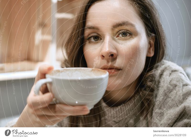 Iced Coffee Latte Iced Coffee Milk Woman Holding Glass Cup Stock Photo by  ©Volurol 201882220