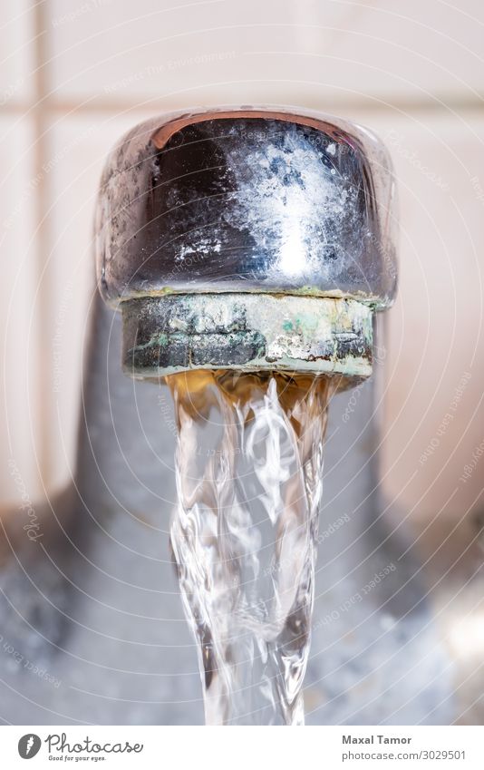 Detail of tap with Water Flowing Strongly Luxury Save Bathroom Metal Steel Drop Glittering Fresh Wet Clean Many White Purity Multiple Chrome Clarity clear