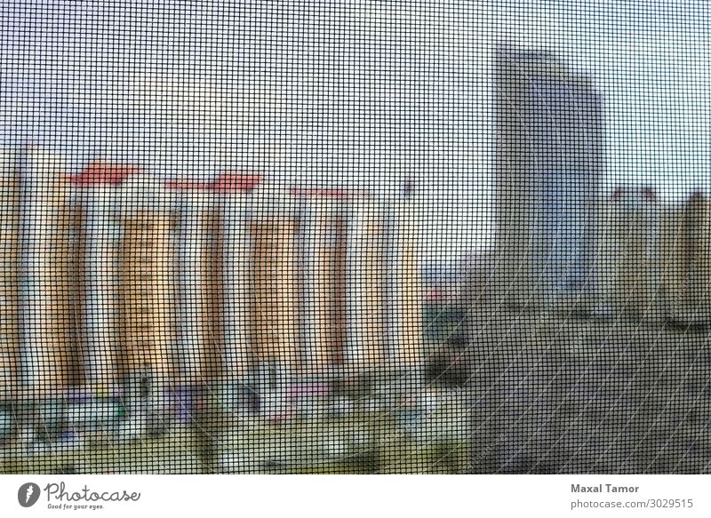 Mosquito Screen on a Window Design Internet Town Building Bee Metal Steel Dark Black Protection backdrop background Bug City construction door dust fly