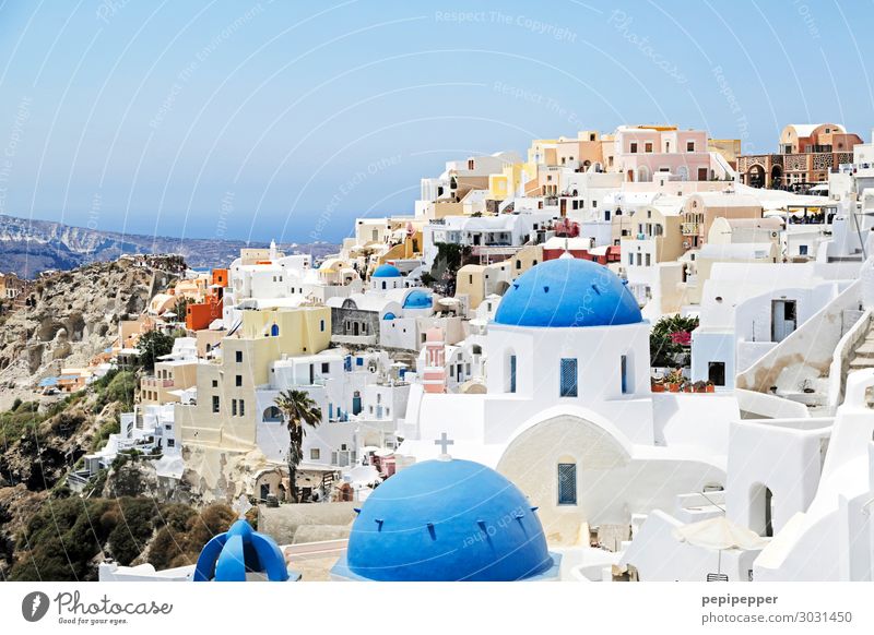 Santorini Vacation & Travel Tourism Trip Far-off places Sightseeing Summer vacation Beach Ocean Mountain Living or residing Flat (apartment) Dream house Coast