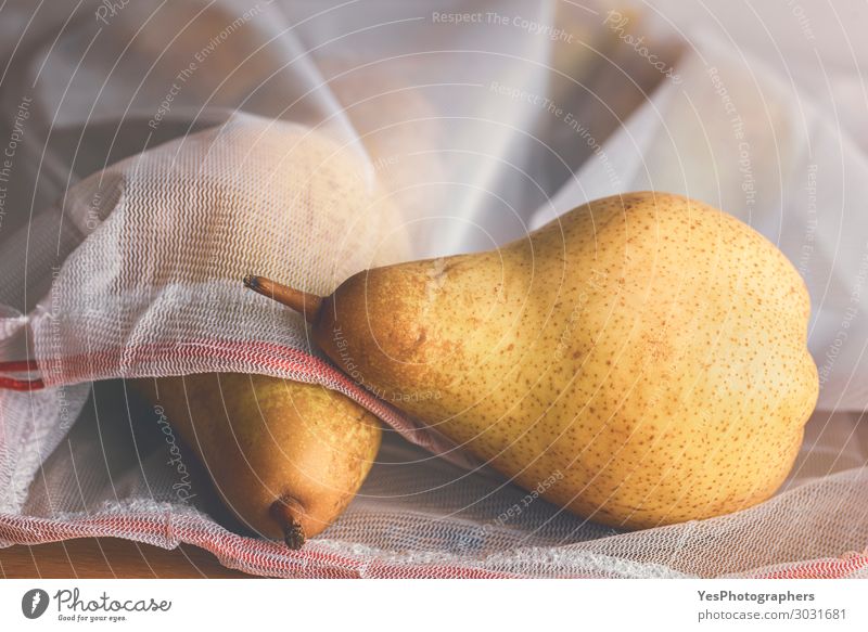 Pears in a reusable shopping bag. Eco-friendly shopping Food Fruit Diet Lifestyle Shopping Healthy Eating Environment Autumn Packaging Package Plastic packaging