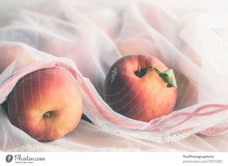 Reusable shopping bag with peaches Food Fruit Diet Lifestyle Shopping Healthy Eating Environment Packaging Package Plastic packaging Sack Fresh agriculture