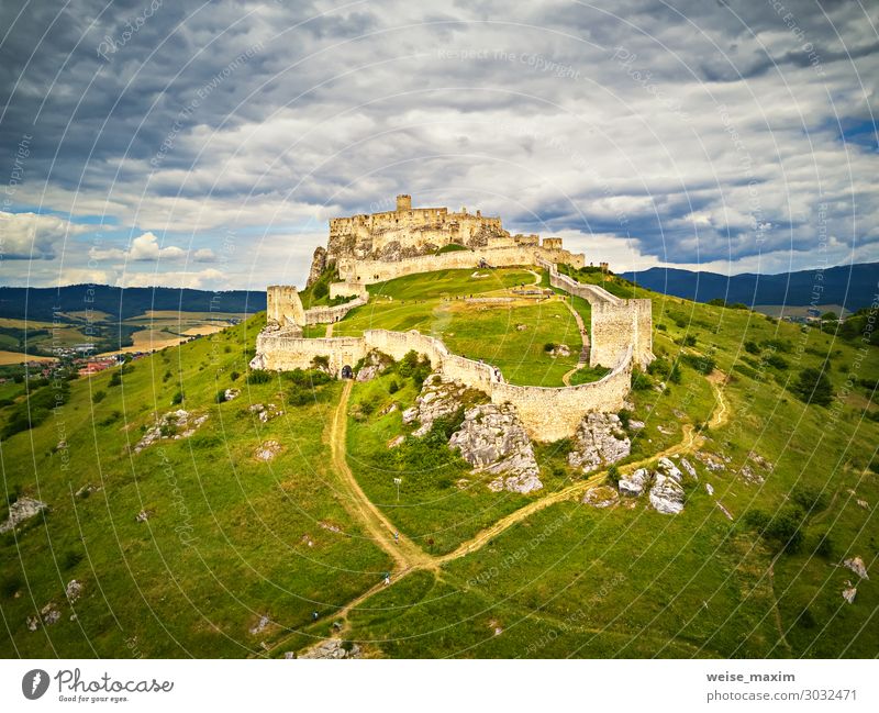 Aerial view of Spis (Spiš, Spišský) castle in summer Vacation & Travel Tourism Trip Adventure Far-off places Freedom Sightseeing Summer Summer vacation Mountain