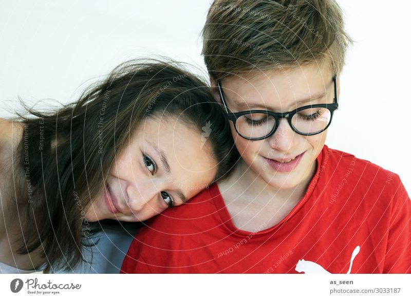 twins girl Boy (child) Brothers and sisters Sister Family & Relations Youth (Young adults) 2 Human being 13 - 18 years Eyeglasses brunette Blonde smile Looking
