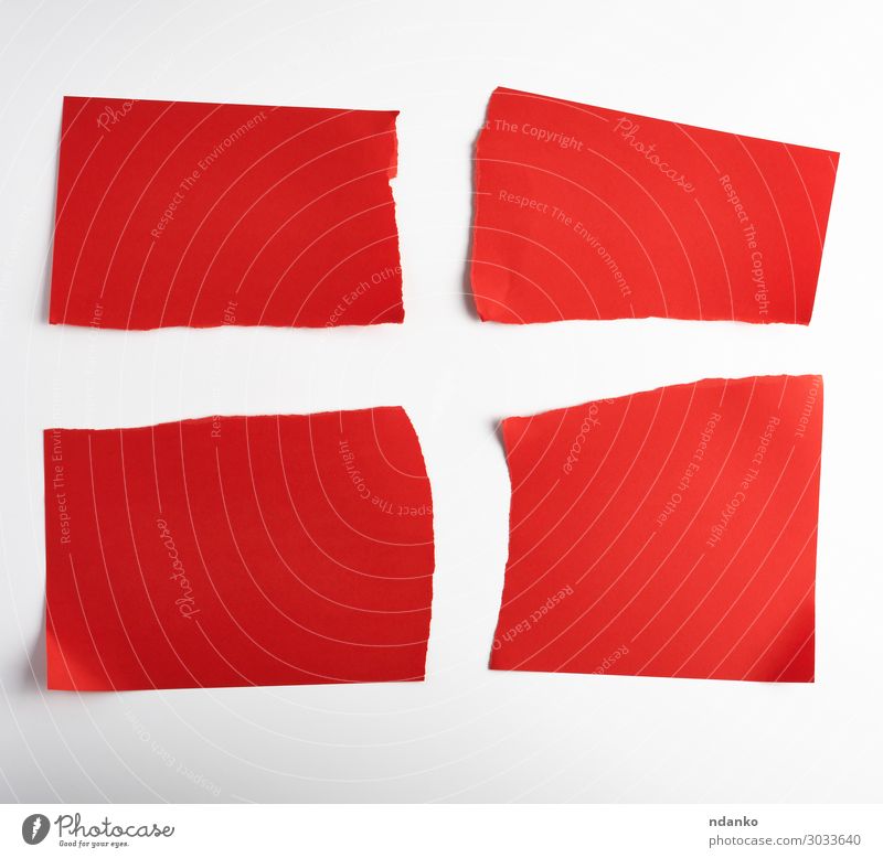 various blank pieces of red paper on white background Office Business Paper Collection Stripe Write Above Red White Idea template element Blank communication
