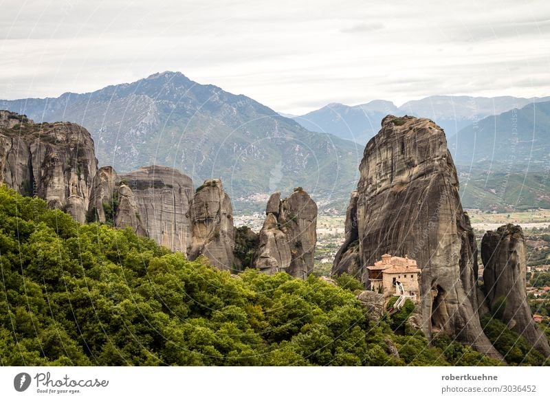 Roussanou Monastery in the Meteora region, Greece Relaxation Vacation & Travel Tourism Trip Sightseeing Summer Mountain Hiking Climbing Mountaineering